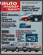 Seite  von Übersicht: auto motor und sport / Nr. 16 / 1985 - Titelseite