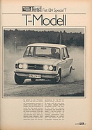 Testbericht: Test Fiat 124 Special T (auto motor und sport / Nr. 8 / 1971 - Seite 65)