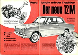 Testbericht: Ford bricht mit Traditionen - der neue 12 M - Hobby 21/1962 - Seiten 28 und 29
