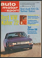 Seite 1 von auto motor und sport Nr. 24 / 1971