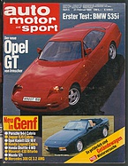 Seite  von Übersicht: auto motor und sport / Nr. 5 / 1988 - Titelseite