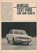 Testbericht: Test Ford 12M, 15M, 15MTS (auto motor und sport / Nr. 25 / 1966 - Seite 18)