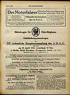 Seite 1 von ADAC Motorfahrer Nr. 16 / 1918 vom 20.04