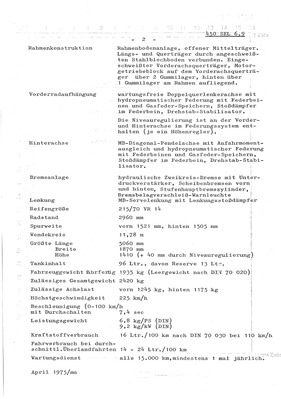 Mercedes-Benz 450 SEL 6.9 - technische Daten (1975) - Seite 2
