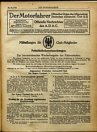 Seite 1 von ADAC Motorfahrer Nr. 50 / 1918 vom 14.12