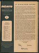 Seite 1 von Übersicht: Das Auto / Nr. 7 / 1947 - Titelseite