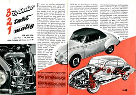 Testbericht: 3 Zylinder 2 takt 1 malig - DKW Sonderklasse - Hobby 4/1954 - Seiten 52 und 53