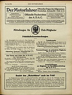 Seite 1 von ADAC Motorfahrer Nr. 33 / 1916 vom 12.08