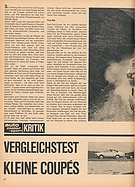 Testbericht: Vergleichstest Kleine Coupes - Fiat 850, Opel Kadett, Ford 12M, Karmann-Ghia (auto motor und sport / Nr. 12 / 1966 - Seite 24)