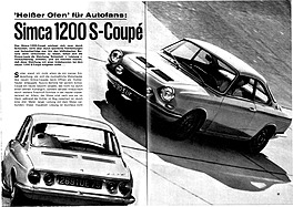 Testbericht: Heisser Ofen für Autofans - Simca 1200 S Coupé - Hobby 15/1967 - Seiten 22 und 23