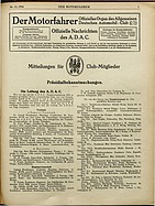 Seite 1 von ADAC Motorfahrer Nr. 15 / 1916 vom 08.04