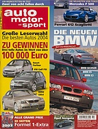 Seite  von Übersicht: auto motor und sport / Nr. 22 / 2003 - Titelseite