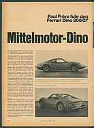 Testbericht: Mittelmotor-Dino – Paul Frère fuhr den Dino 206 GT (auto motor und sport / Nr. 1 / 1969 - Seite 36)