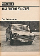 Testbericht: Der Leisetreter - Test Peugeot 204 Coupé (auto motor und sport / Nr. 10 / 1967 - Seite 44)