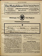 Seite 1 von ADAC Motorfahrer Nr. 53 / 1916 vom 30.12