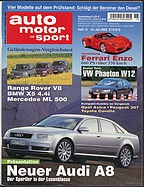 Seite  von Übersicht: auto motor und sport / Nr. 15 / 2002 - Titelseite
