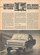 Testbericht: Wir fuhren - Opel Rekord Sechszylinder (auto motor und sport / Nr. 21 / 1964 - Seite 23)