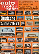 Seite 1 von auto motor und sport Nr. 21 / 1970