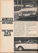 Testbericht: Test Ford Taunus 20M TS Hardtop (auto motor und sport / Nr. 19 / 1965 - Seite 44)