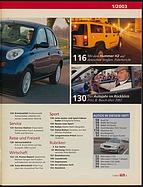 Seite 5 von Übersicht: auto motor und sport / Nr. 1 / 2003 - Titelseite