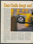 Testbericht: Das Gelb liegt auf der Strasse - Testbericht Renault Sport Spider (auto motor und sport / Nr. 7 / 1996 - Seite 140)