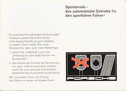 Fahren mit der Porsche-Sportomatic - Anleitung (1967) - Seite 1