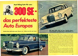 Testbericht: Karl Kling fuhr den Mercedes 300 SE - das perfekteste Auto Europas - Hobby 10/1961 - Seiten 32 und 33
