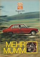 Testbericht: Mehr Mumm - Peugeot 504 Vergaser und Injection (auto motor und sport / Nr. 23 / 1970 - Seite 104)