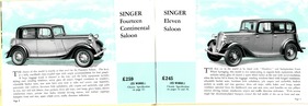 Singer Cars - Gesamtprogramm 1935 - Seiten 8 und 9