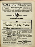 Seite 1 von ADAC Motorfahrer Nr. 19 / 1916 vom 06.05