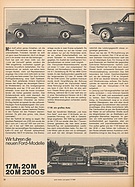 Testbericht: Wir fuhren die neuen Ford-Modelle 17M, 20M, 20M 2300S (auto motor und sport / Nr. 17 / 1967 - Seite 30)