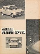 Testbericht: Wir fuhren - DKW F 102 (auto motor und sport / Nr. 8 / 1964 - Seite 20)