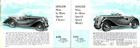 Singer Cars - Gesamtprogramm 1935 - Seiten 22 und 23