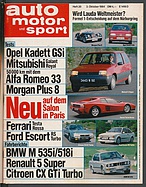 Seite  von Übersicht: auto motor und sport / Nr. 20 / 1984 - Titelseite