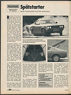 Testbericht: Spätstarter - Kurztest Toyota Celica ST Liftback (auto motor und sport / Nr. 13 / 1976 - Seite 80)