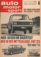 Seite  von Übersicht: auto motor und sport / Nr. 8 / 1967 - Titelseite