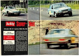 Testbericht: Citroën DS gegen NSU Ro 80 im Supertest - Hobby 14/1968 - Seiten 60 und 61
