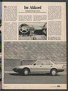 Testbericht: Fahrbericht: Honda Accord (auto motor und sport / Nr. 20 / 1985 - Seite 29)