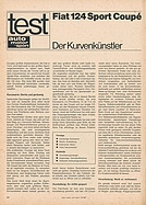 Testbericht: Der Kurvenkünstler - Test Fiat 124 Sport Coupé (auto motor und sport / Nr. 19 / 1967 - Seite 44)