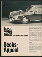 Testbericht: Sechs-Appeal - Porsche 911 2,2 Liter (auto motor und sport / Nr. 24 / 1969 - Seite 26)