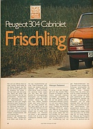 Testbericht: Test Peugeot 304 Cabriolet (auto motor und sport / Nr. 16 / 1970 - Seite 58)