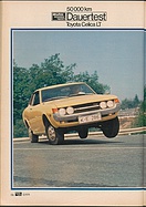Testbericht: 50'000km-Dauertest - Toyota Celica LT (auto motor und sport / Nr. 10 / 1974 - Seite 104)
