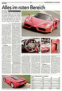 Testbericht: Alles im roten Bereich - Fahrbericht Ferrari Enzo Ferrari (AR-Zeitung Nr. 31 / 2002 vom 1. August 2002 - Seite 5)