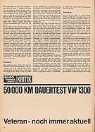 Testbericht: Veteran - noch immer aktuell - 50'000 km Dauertest VW 1300 (auto motor und sport / Nr. 2 / 1967 - Seite 24)