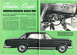 Testbericht: Traum-Coupé Mercedes-Benz 220 SE - Hobby 3/1961 - Seiten 92 und 93