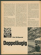 Testbericht: Doppeläugig - Fiat 124 Special (auto motor und sport / Nr. 5 / 1969 - Seite 32)