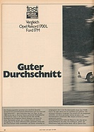Testbericht: Test Opel 1700 L und Ford 17M (auto motor und sport / Nr. 10 / 1970 - Seite 28)