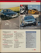 Seite 5 von Übersicht: auto motor und sport / Nr. 24 / 2003 - Titelseite
