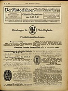 Seite 1 von ADAC Motorfahrer Nr. 13 / 1916 vom 25.03