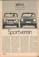 Testbericht: Sportverein - Ford Escort Sport und Wooding-Escort (auto motor und sport / Nr. 4 / 1972 - Seite 50)